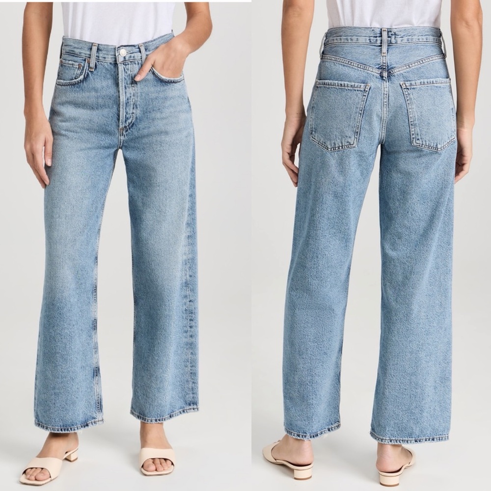 Agolde Light Wash Wide Leg Jeans